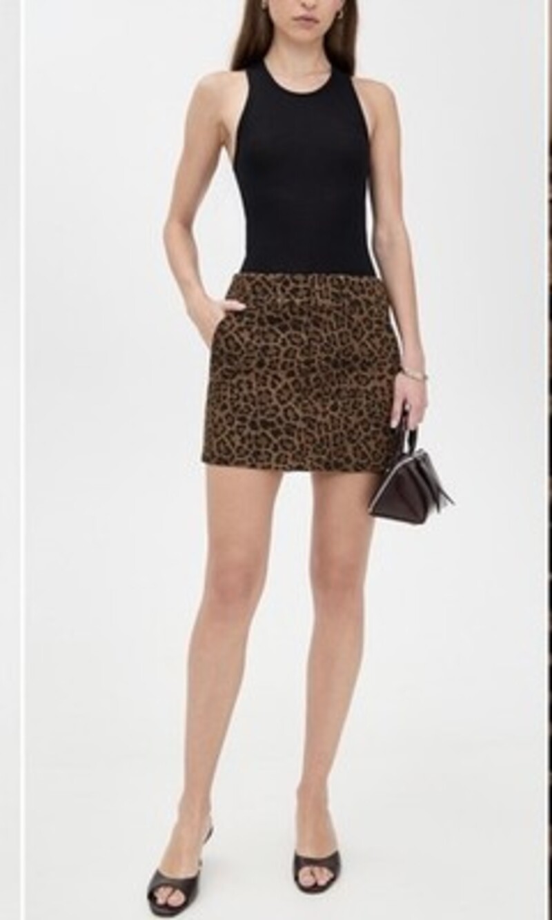ASTR The Label Leopard Kairos Print Denim Mini Skirt Size XL NWT NEW